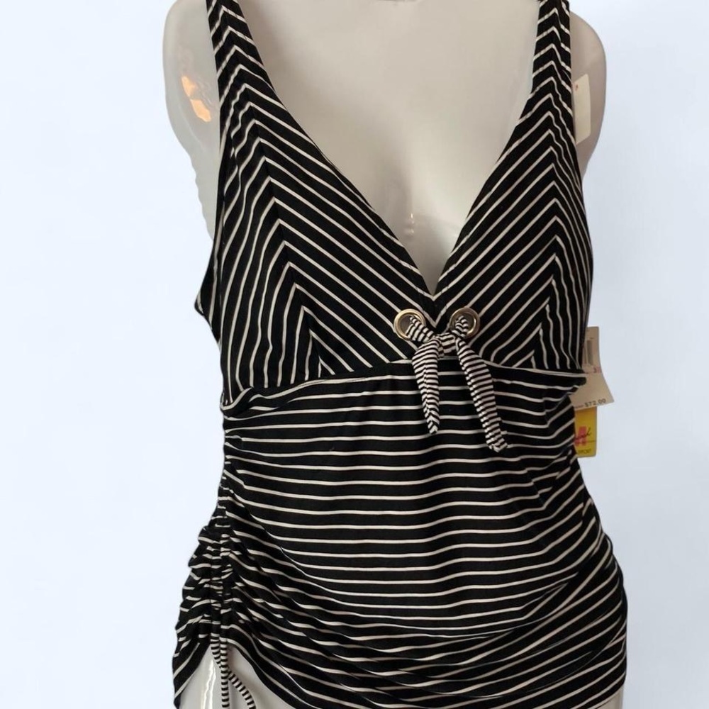 Black and white striped tankini top & tie at bust 36D MBeach